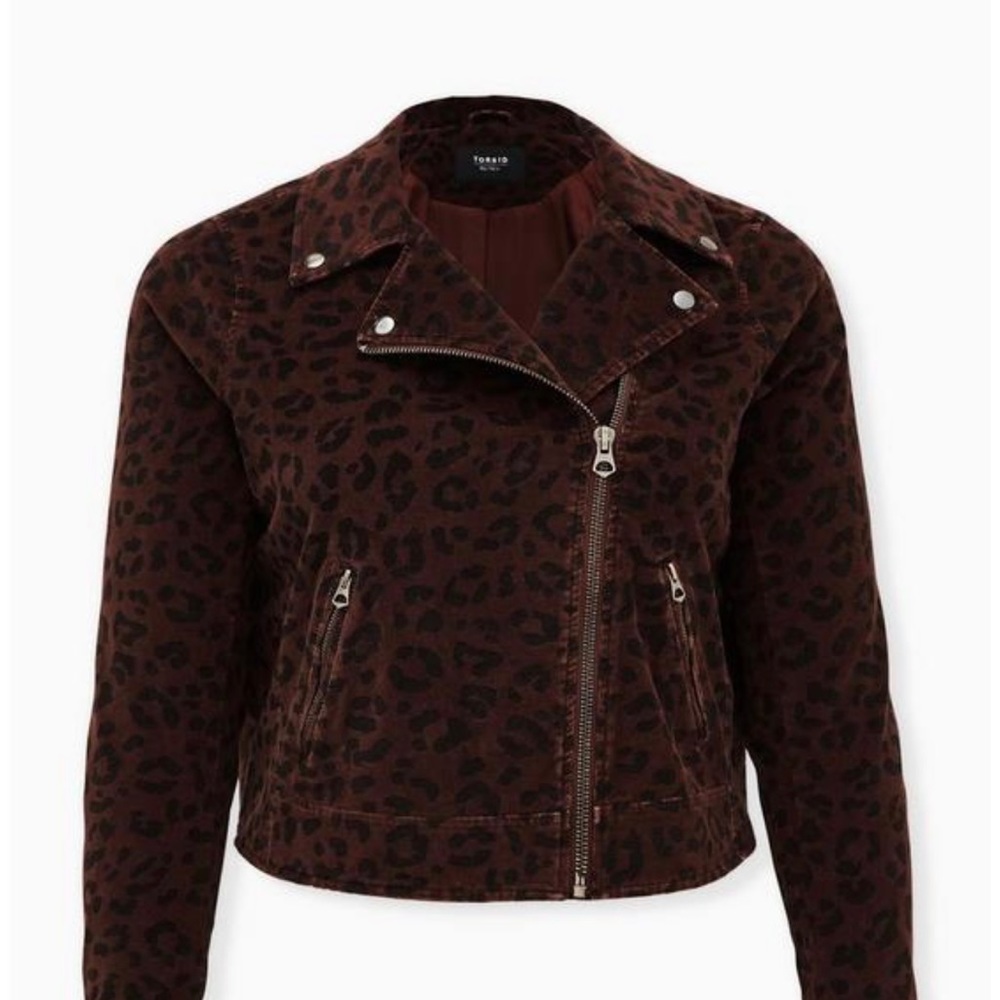 Leopard Corduroy Moto Jacket